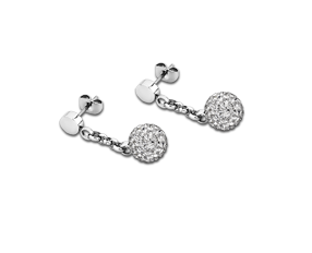 Lotus Style Damen-Ohrringe Silber Stahl mit Swarovski-Steine